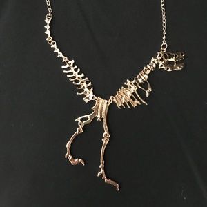 T-Rex Dinosur Necklace (color gold)